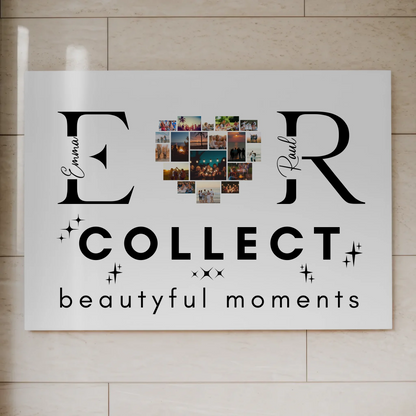 Personalisiertes Fotoboard Magnet Wandbild Paare Mit Fotos Initialien und Fotos Te Amo