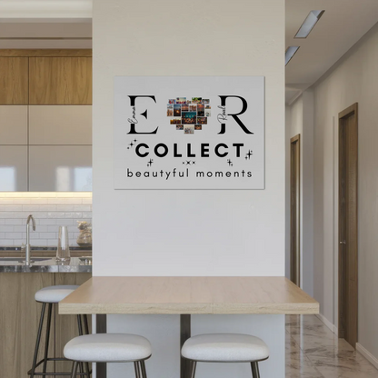 Personalisiertes Fotoboard Magnet Wandbild Paare Mit Fotos Initialien und Fotos Te Amo