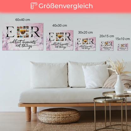 Fotoboard Magnetisch Liebe für Paare Mit Namen Initialien und Fotos Collect Moments