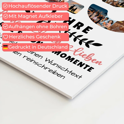 Personalisiertes Fotoboard Magnet Poster 25 Geburtstag Für Sohn Tochter Schwester Bruder Neffe & Nichte