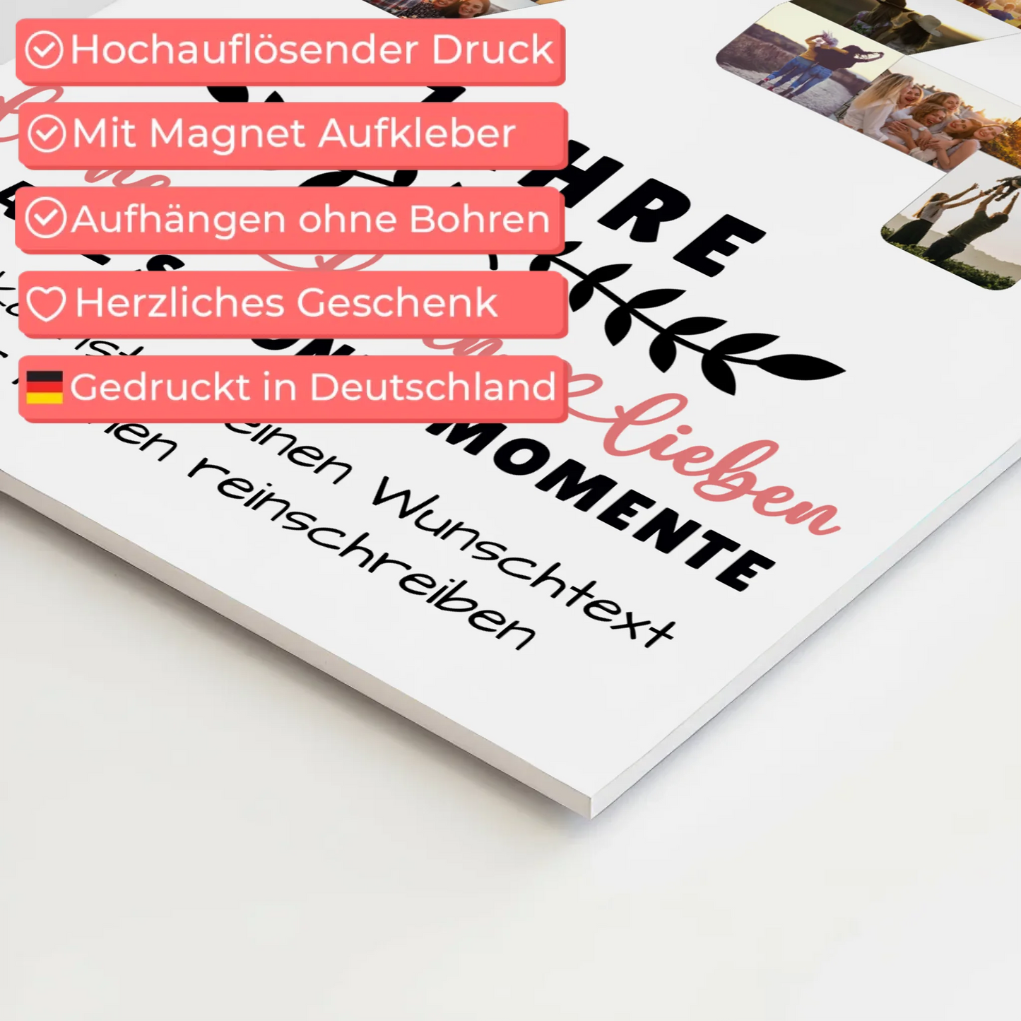 Personalisiertes Fotoboard Magnet Wandbild 94 Geburtstag Für Oma Opa Papa & Mama