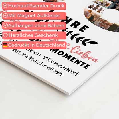 Personalisiertes Magnet Fotoboard 98 Geburtstag Für Oma Opa Papa & Mama