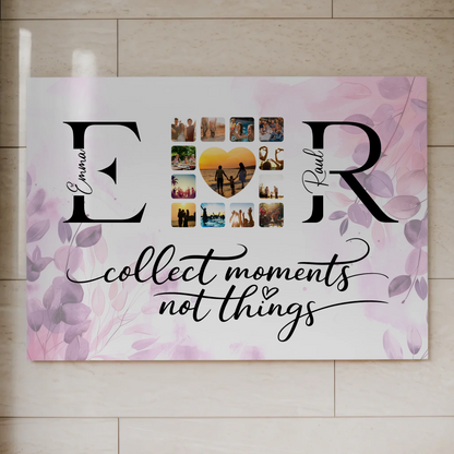 Fotoboard Magnetisch Liebe für Paare Mit Namen Initialien und Fotos Collect Moments