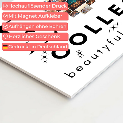 Personalisiertes Fotoboard Magnet Wandbild Paare Mit Fotos Initialien und Fotos Te Amo