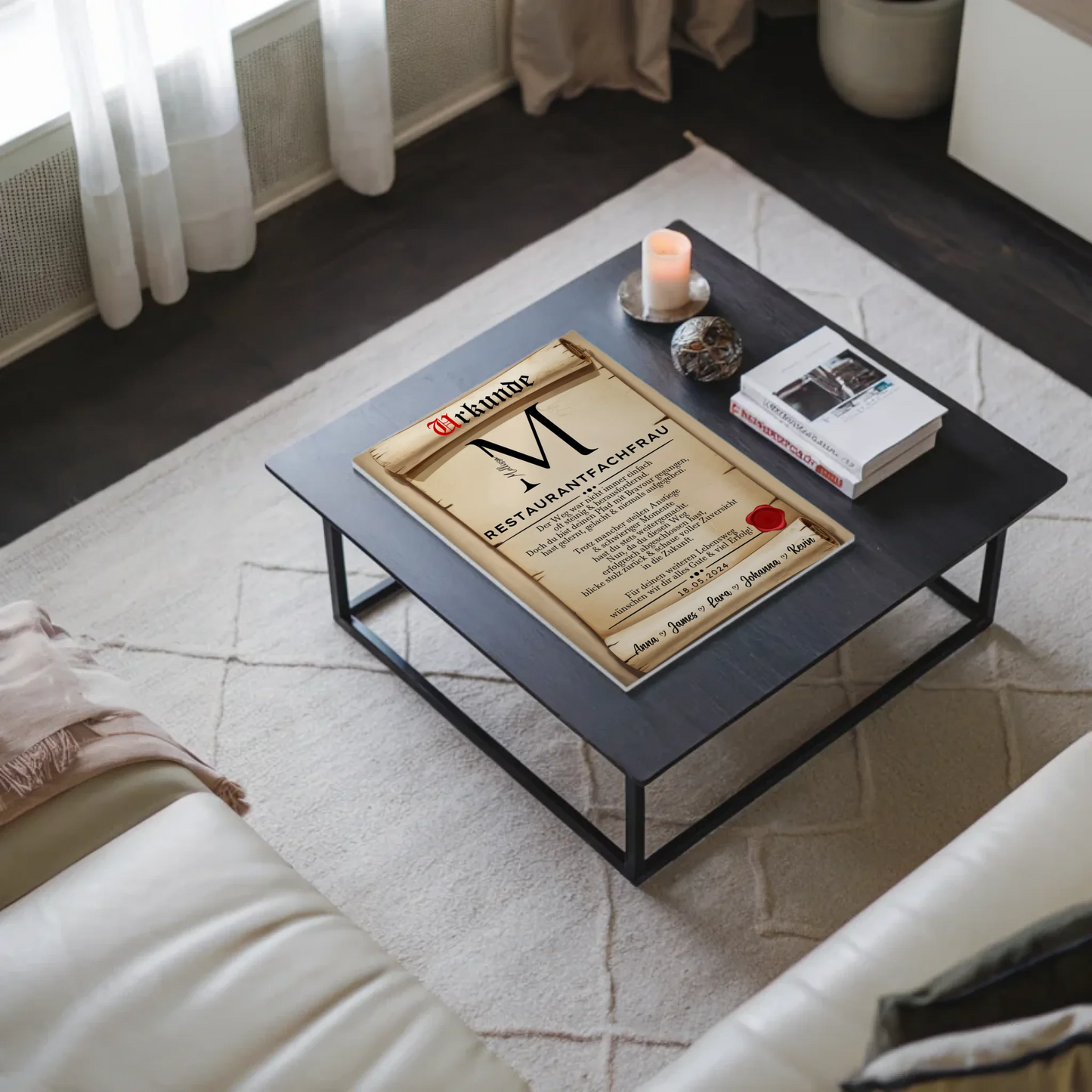 Ausbildungsabschluss Geschenk Restaurantfachfrau Urkunde Magnet Wandbild Fotoboard 9