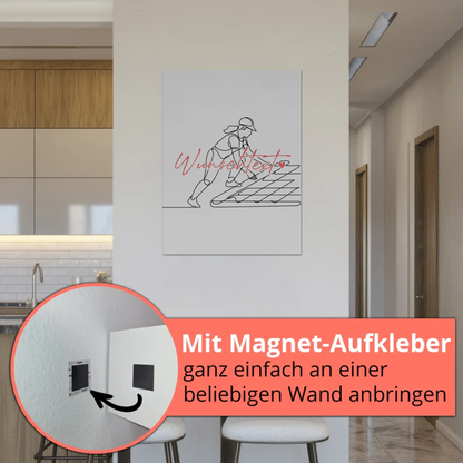 Personalisiertes Fotoboard Magnetisch Lineart Dachdecker Geschenk Tochter & Schwester