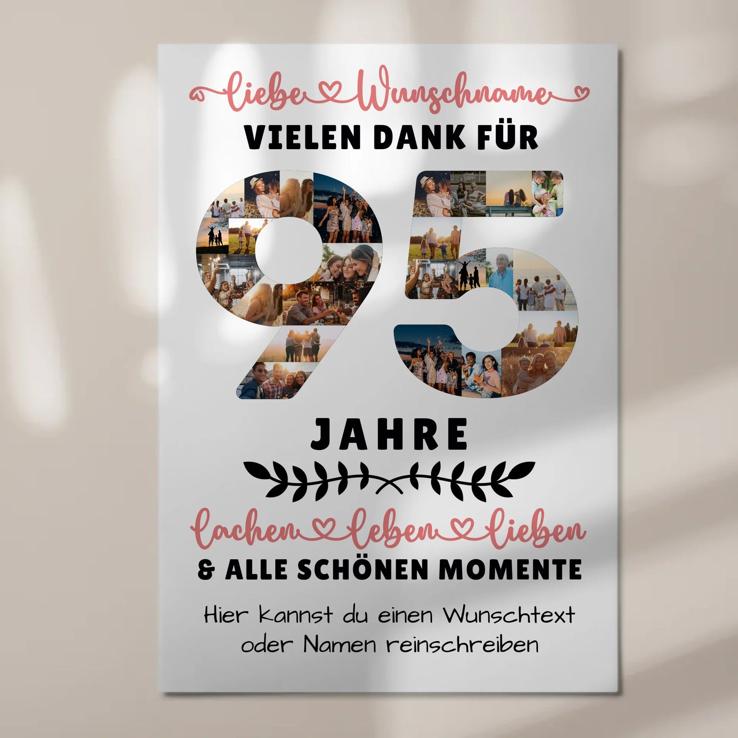 Personalisiertes Fotoboard 95 Geburtstag Für Opa Oma Papa & Mama