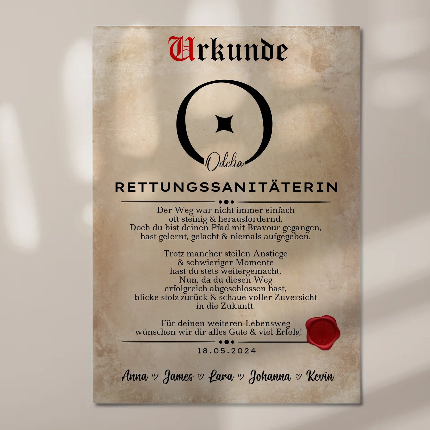 Geschenk Zum Abschluss Ausbildung Rettungssanitäterin Urkunde Fotoboard 7