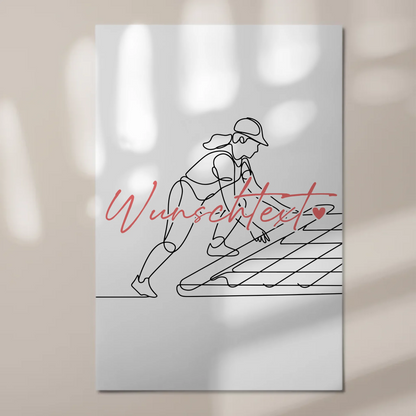 Personalisiertes Fotoboard Magnetisch Lineart Dachdecker Geschenk Tochter & Schwester