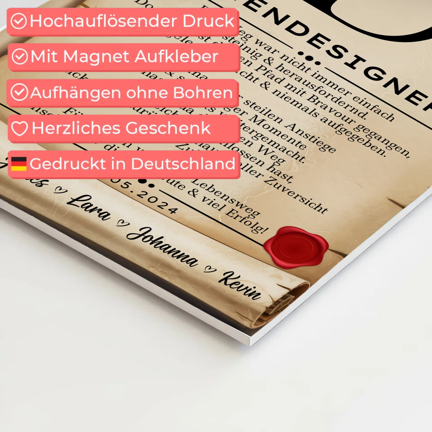 Ausbildungsabschluss Geschenk Mediendesignerin Urkunde Fotoboard Magnet Poster 4