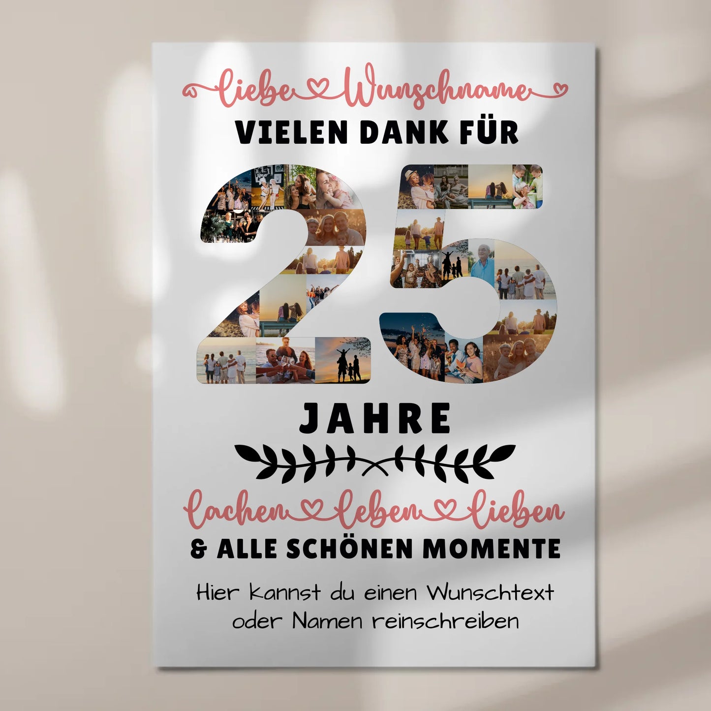 Personalisiertes Fotoboard Magnet Poster 25 Geburtstag Für Sohn Tochter Schwester Bruder Neffe & Nichte