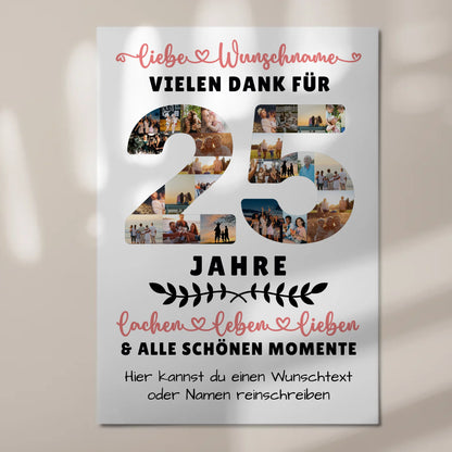 Personalisiertes Fotoboard Magnet Poster 25 Geburtstag Für Sohn Tochter Schwester Bruder Neffe & Nichte