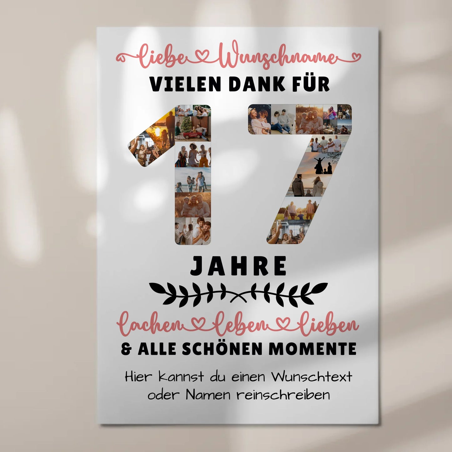 Personalisiertes Fotoboard 17 Geburtstag Für Sohn Tochter Bruder Neffe Nicht & Schwester