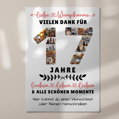 Personalisiertes Fotoboard 17 Geburtstag Für Sohn Tochter Bruder Neffe Nicht & Schwester
