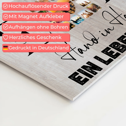 Magnet Fotoboard Geschenk Personalisiert Mit Initialien Namen und Fotos Hand In Hand Ein Leben Lang