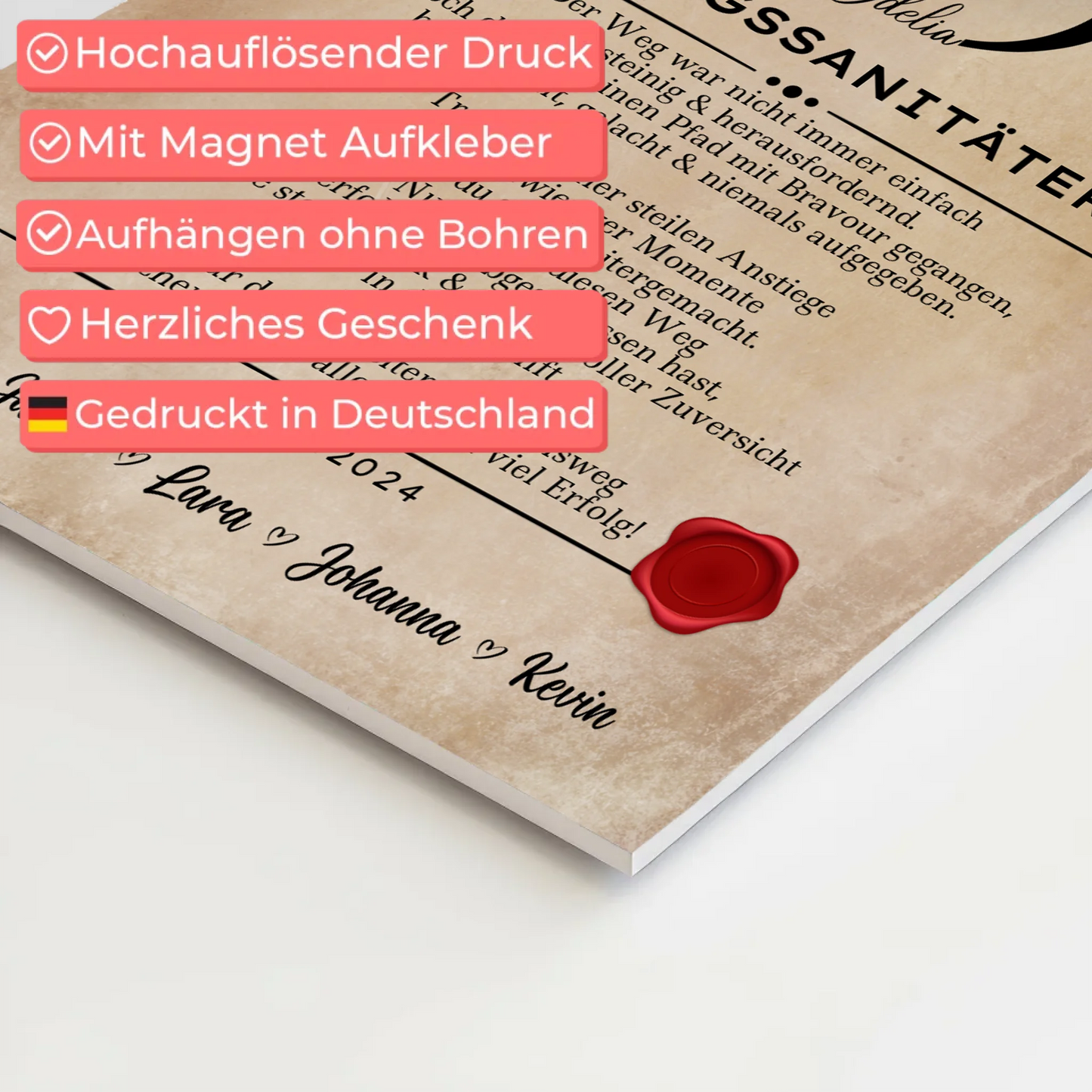 Geschenk Zum Abschluss Ausbildung Rettungssanitäterin Urkunde Fotoboard 10