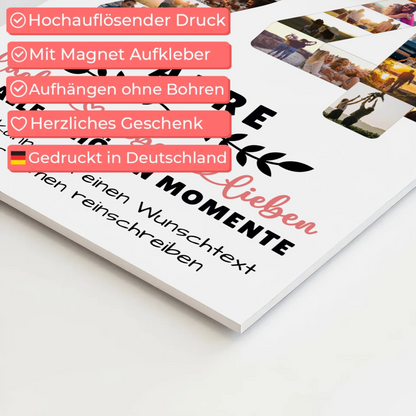 Personalisiertes Fotoboard Magnet Wandbild 94 Geburtstag Für Oma Opa Papa & Mama