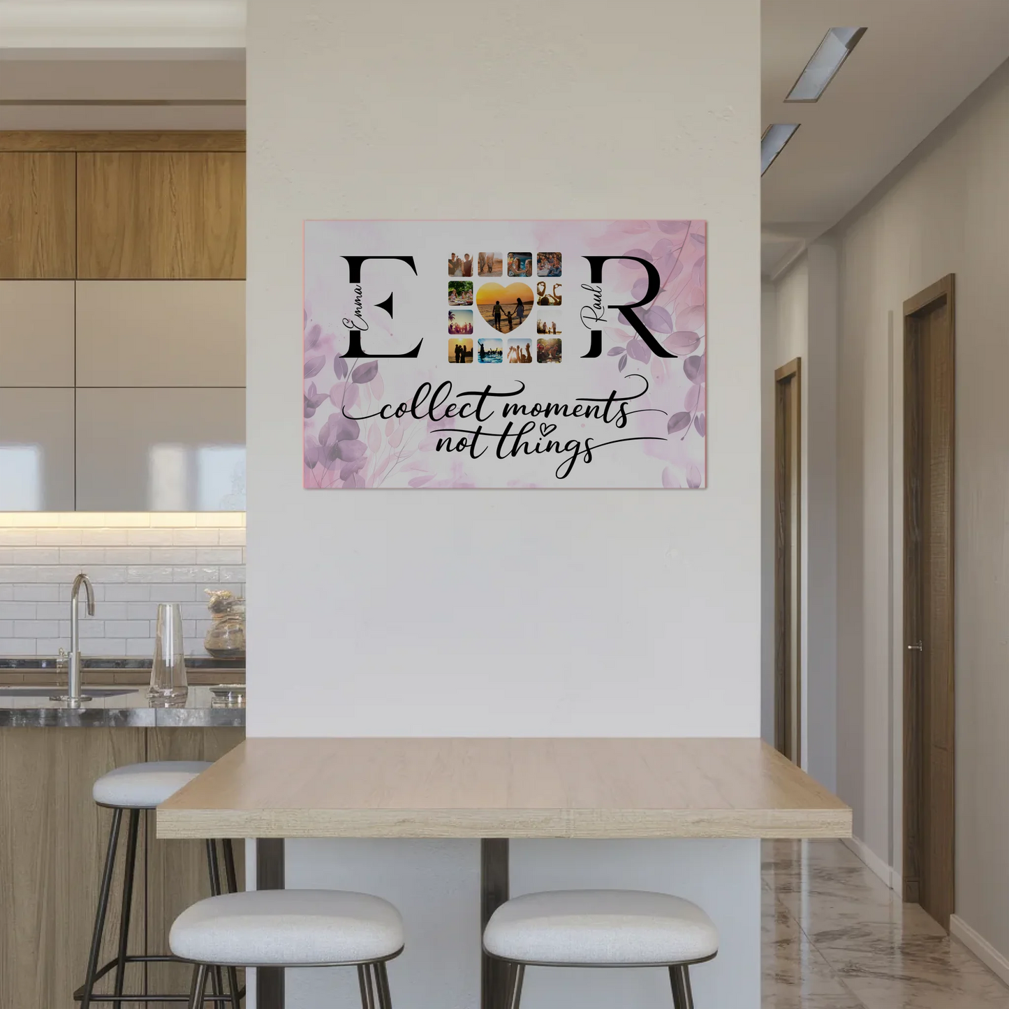 Fotoboard Magnetisch Liebe für Paare Mit Namen Initialien und Fotos Collect Moments