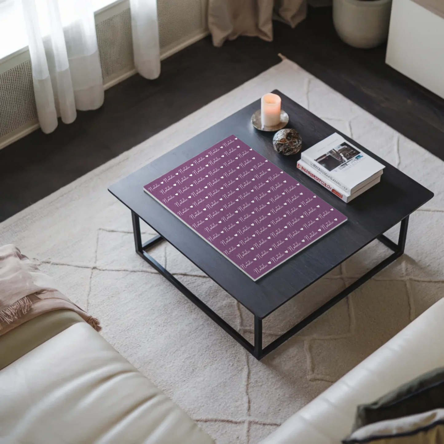 Baby Fotoboard Magnetisch Baby Fotoboard mit Namen Rotlila