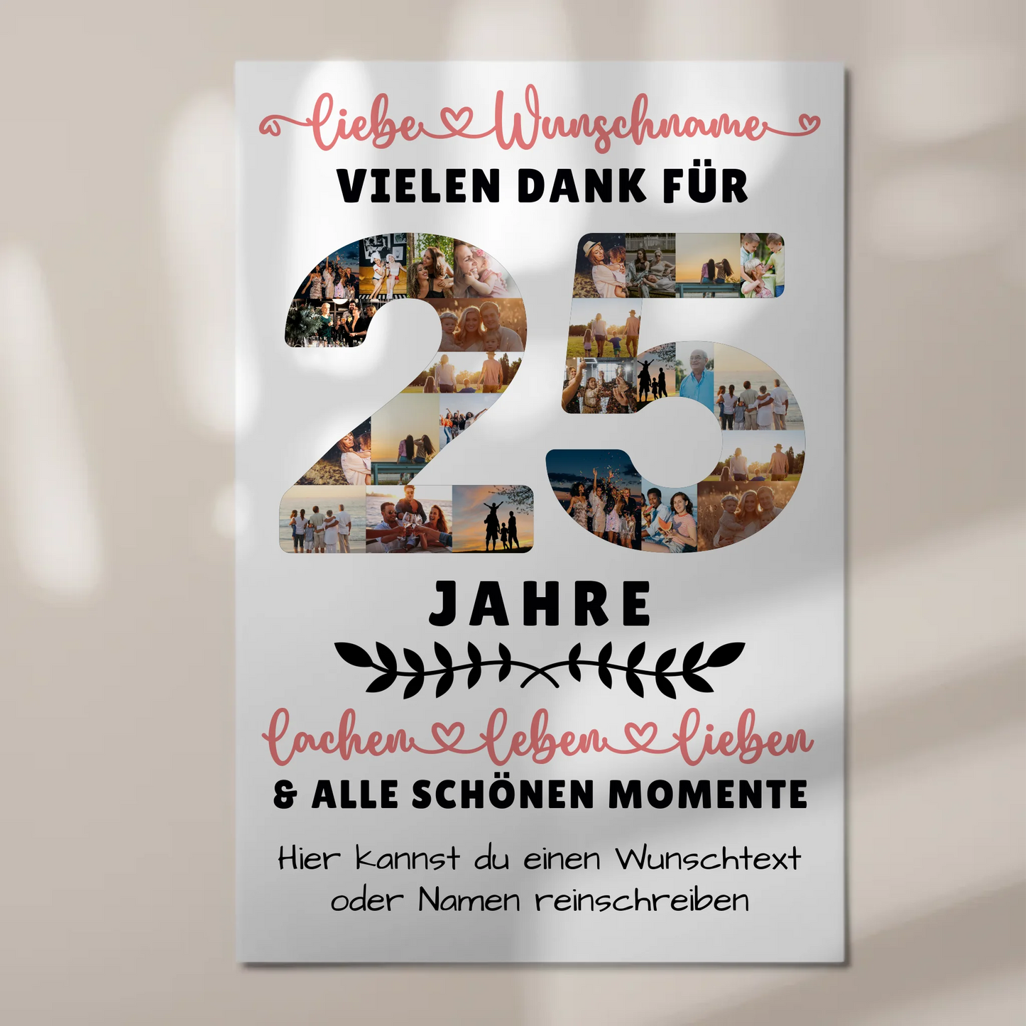 Personalisiertes Fotoboard Magnet Poster 25 Geburtstag Für Sohn Tochter Schwester Bruder Neffe & Nichte