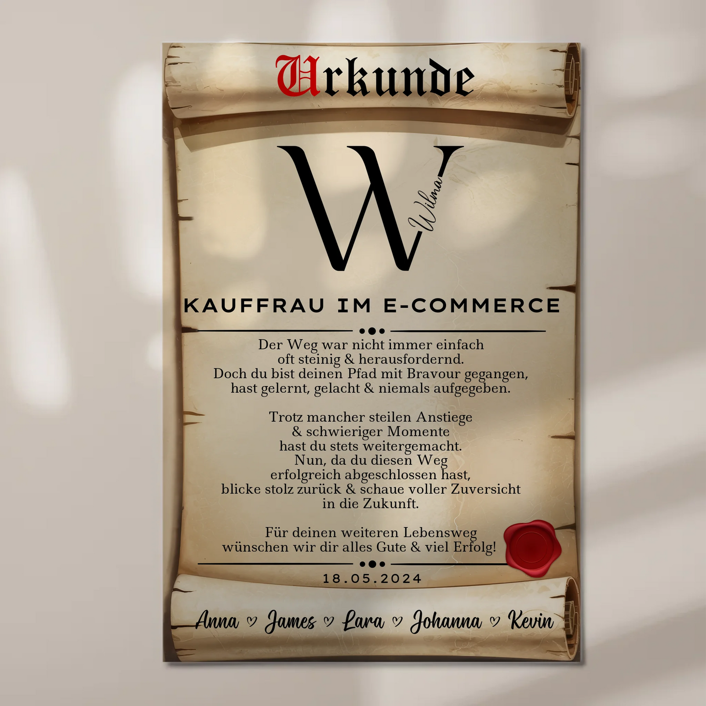 Ausbildungsabschluss Geschenk Kauffrau im E-Commerce Urkunde Fotoboard Magnet Poster 1