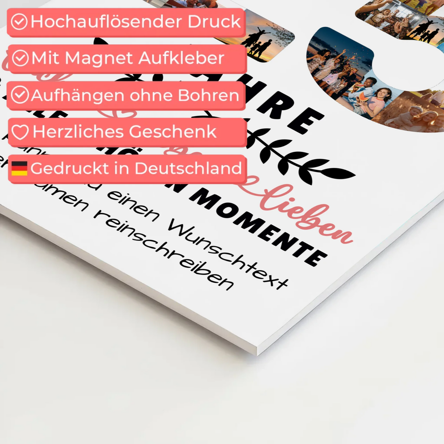 Personalisiertes Fotoboard Magnet Poster 25 Geburtstag Für Sohn Tochter Schwester Bruder Neffe & Nichte