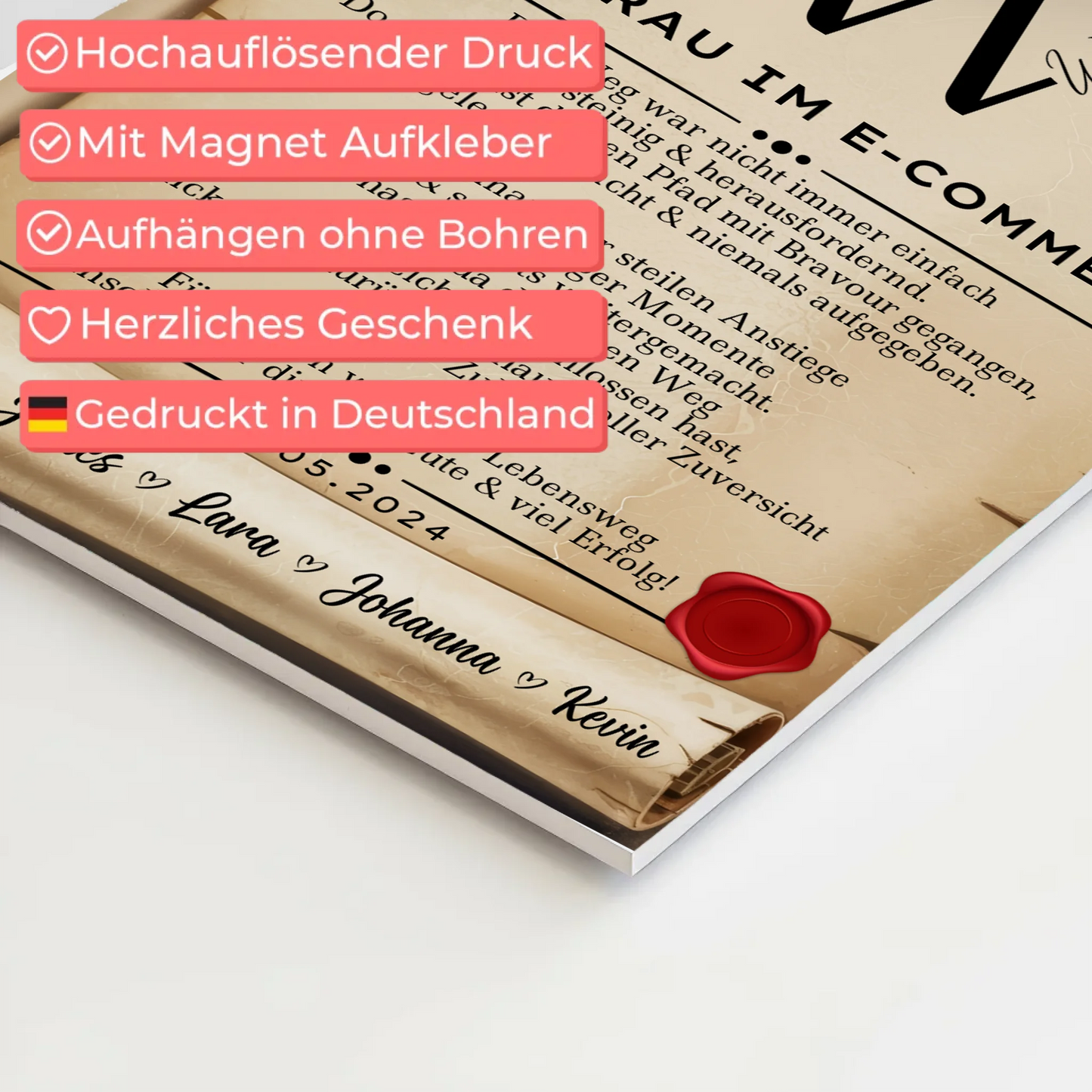 Ausbildungsabschluss Geschenk Kauffrau im E-Commerce Urkunde Fotoboard Magnet Poster 4