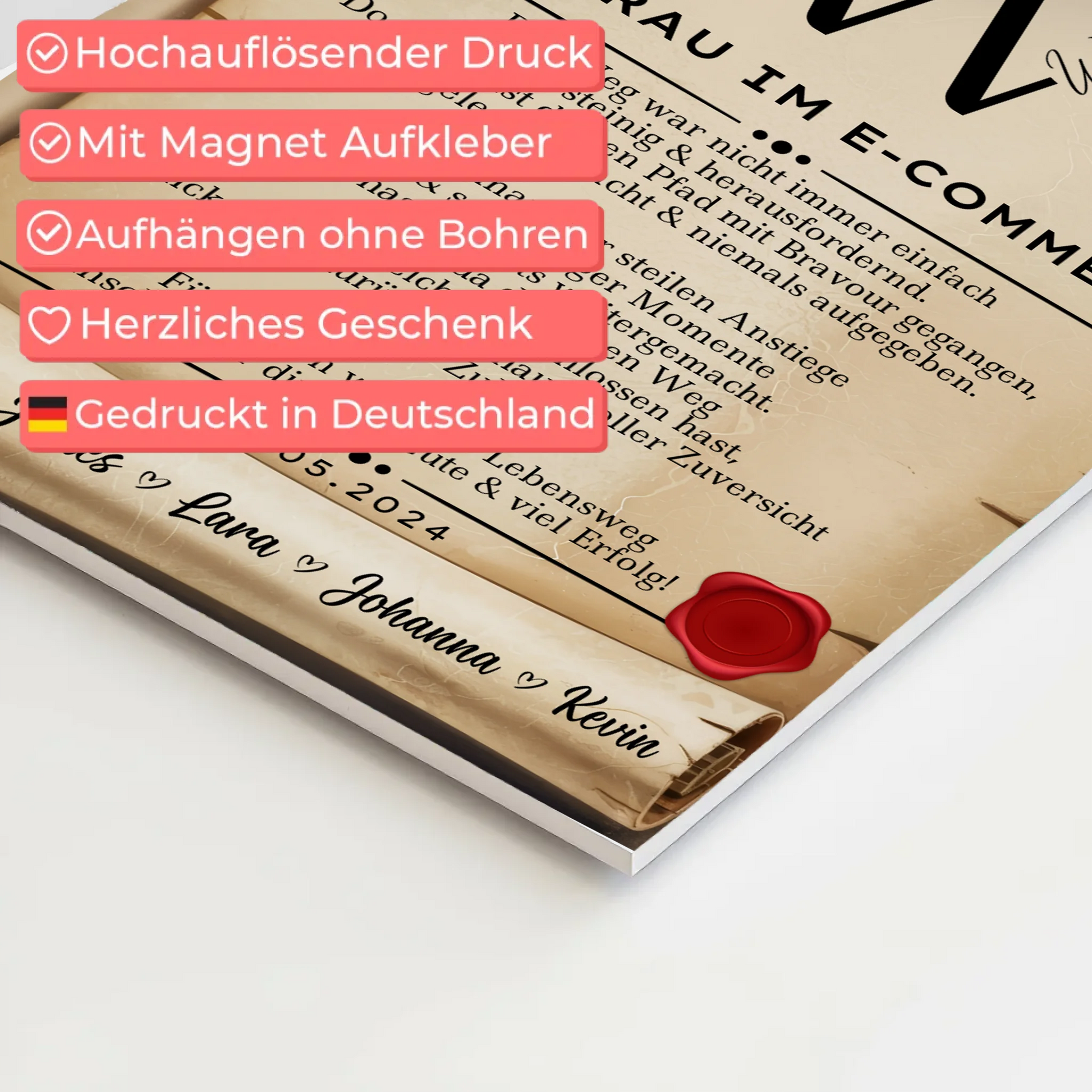 Ausbildungsabschluss Geschenk Kauffrau im E-Commerce Urkunde Fotoboard Magnet Poster 4