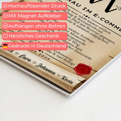 Ausbildungsabschluss Geschenk Kauffrau im E-Commerce Urkunde Fotoboard Magnet Poster 4