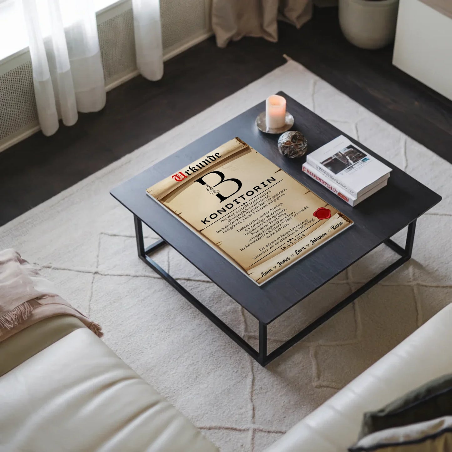 Ausbildungsabschluss Geschenk Konditorin Urkunde Magnet Wandbild Fotoboard 3