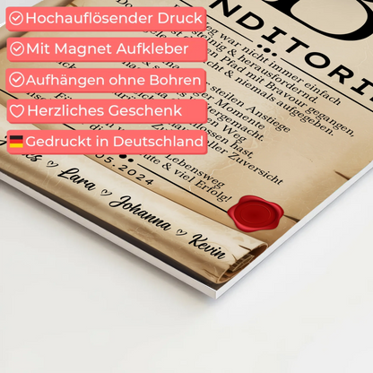 Ausbildungsabschluss Geschenk Konditorin Urkunde Magnet Wandbild Fotoboard 4