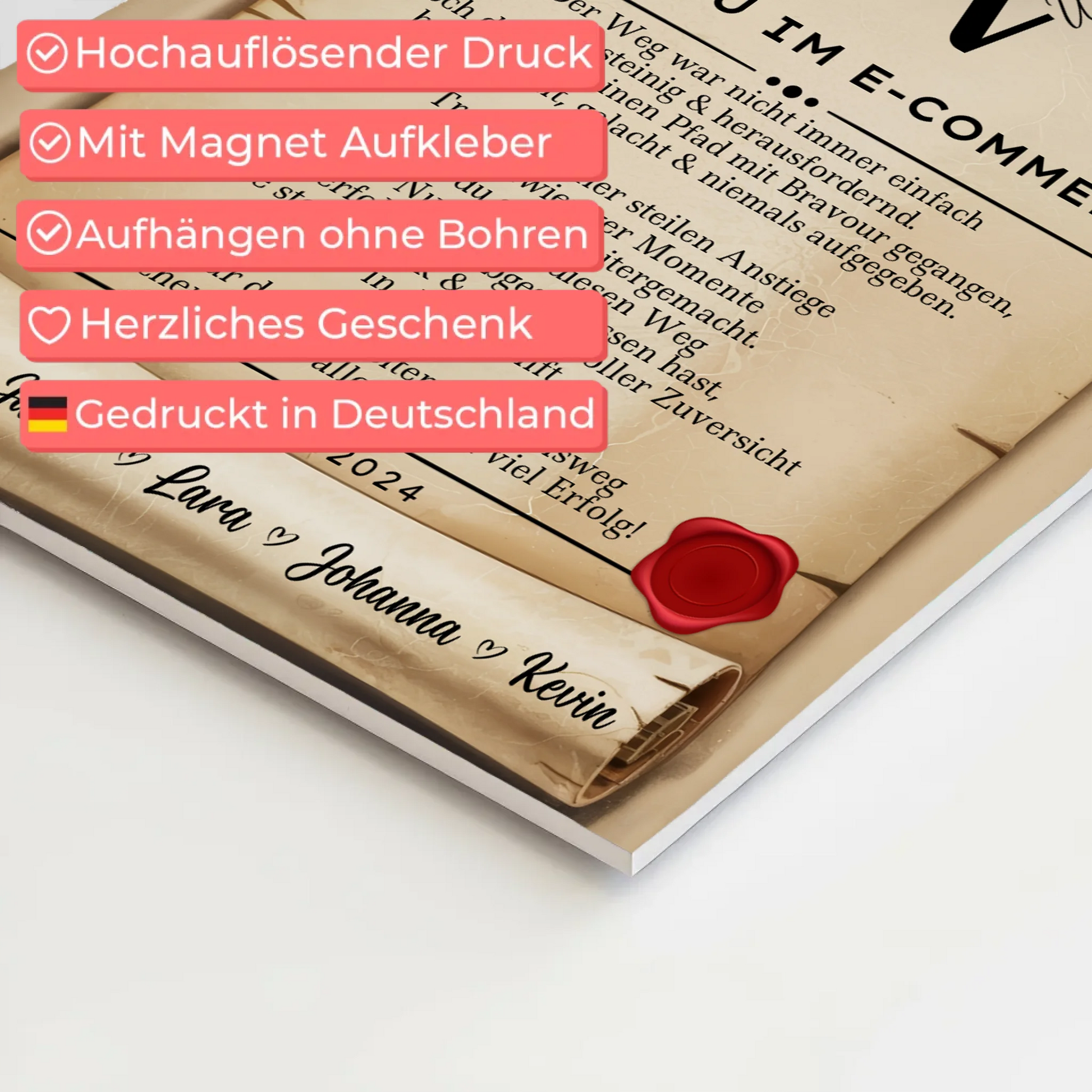 Ausbildungsabschluss Geschenk Kauffrau im E-Commerce Urkunde Fotoboard Magnet Poster 10