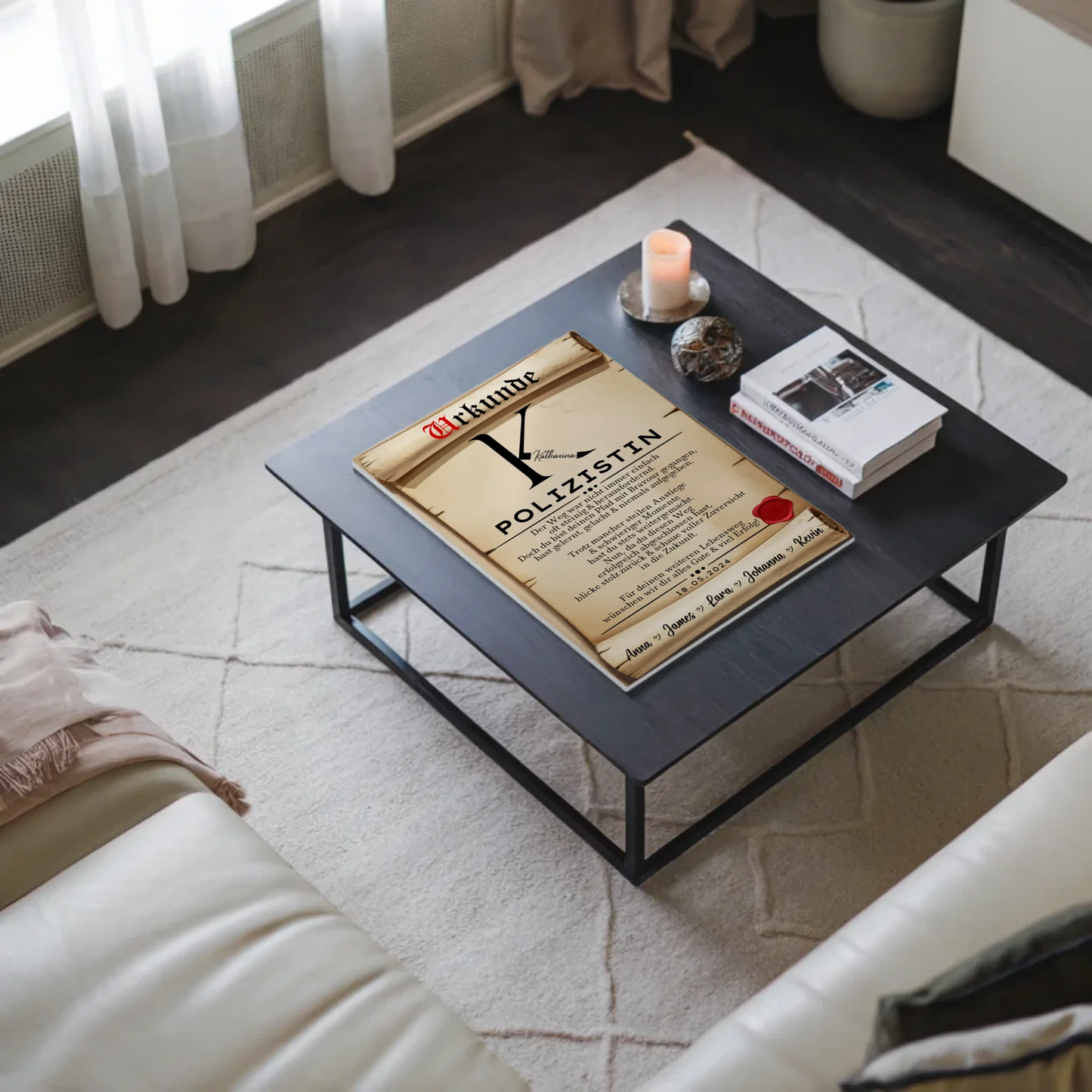 Geschenk Zum Abschluss Ausbildung Polizistin Urkunde Magnet Fotoboard