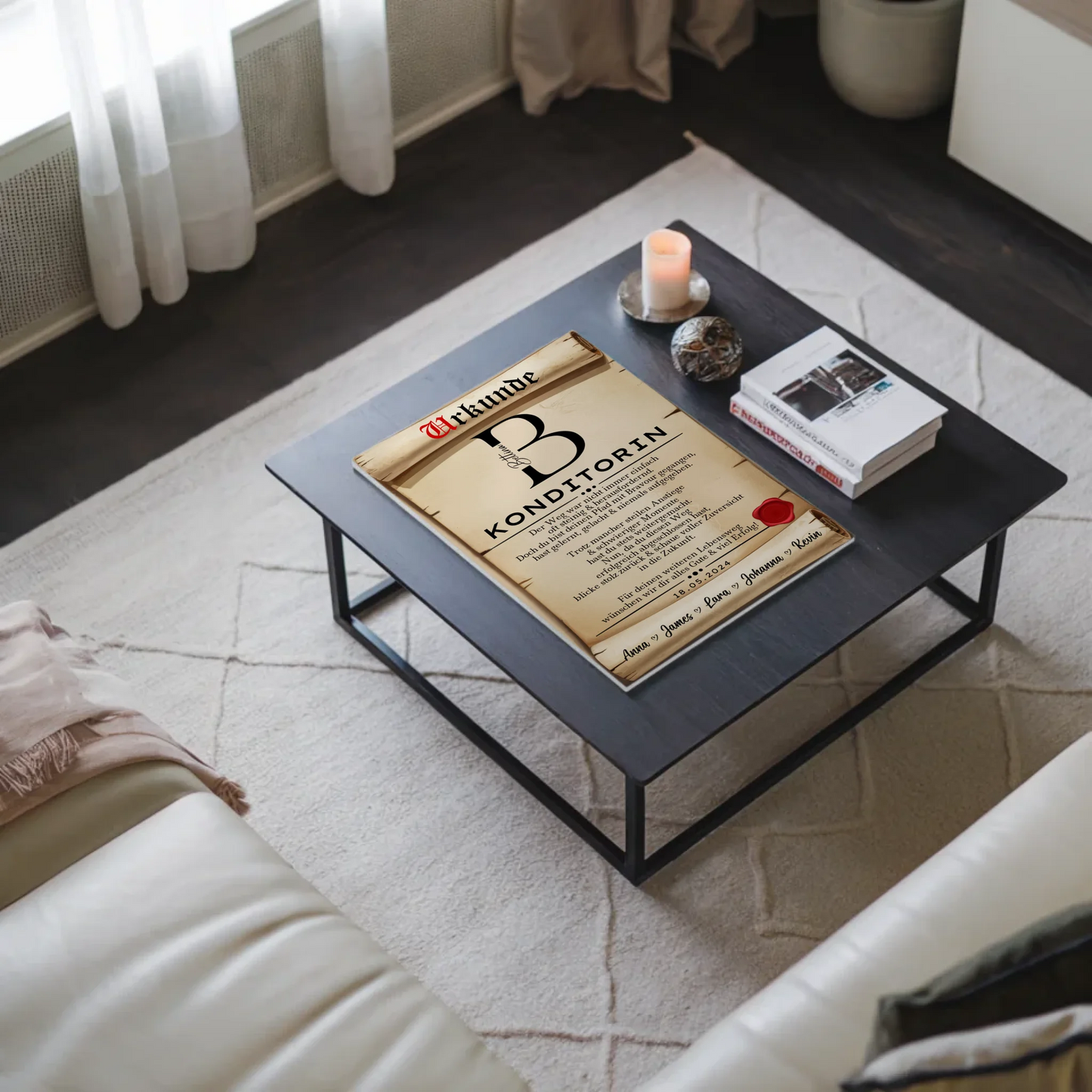 Ausbildungsabschluss Geschenk Konditorin Urkunde Magnet Wandbild Fotoboard