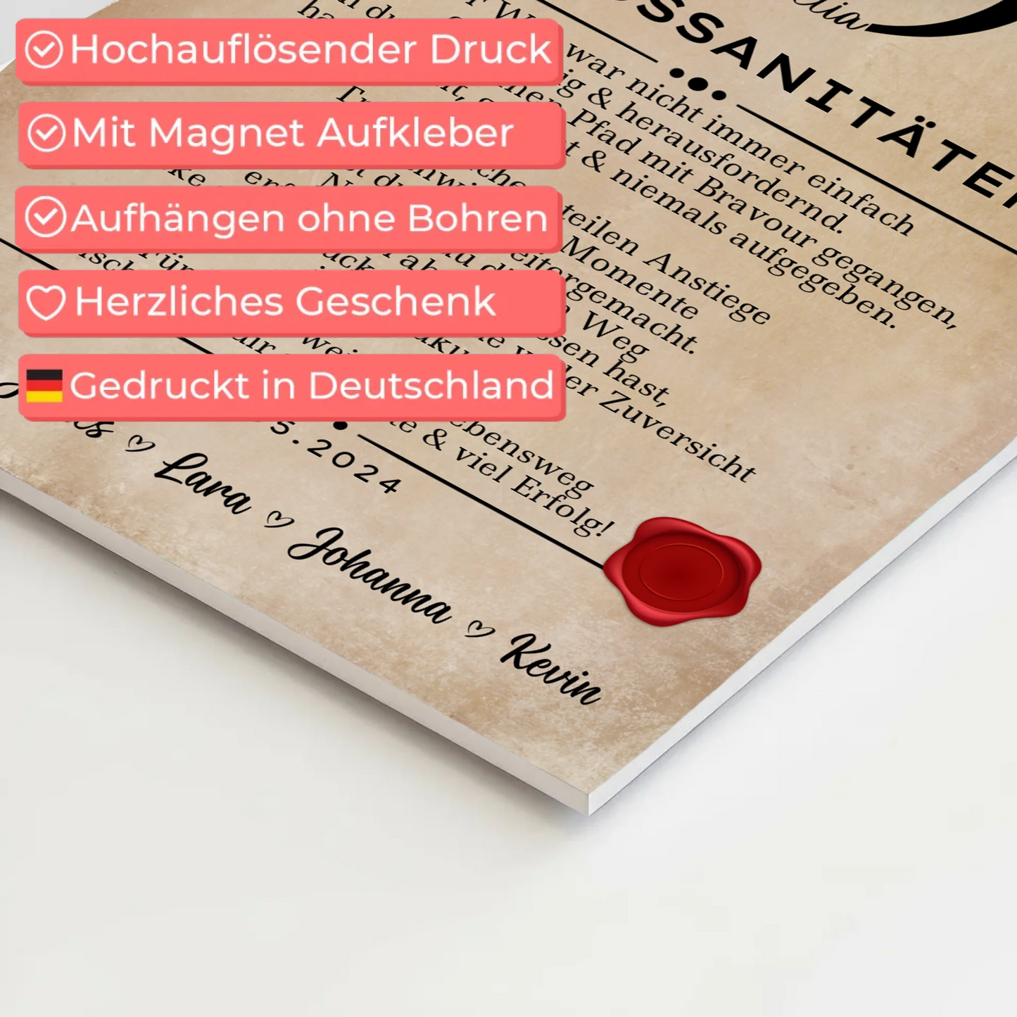 Geschenk Zum Abschluss Ausbildung Rettungssanitäterin Urkunde Fotoboard