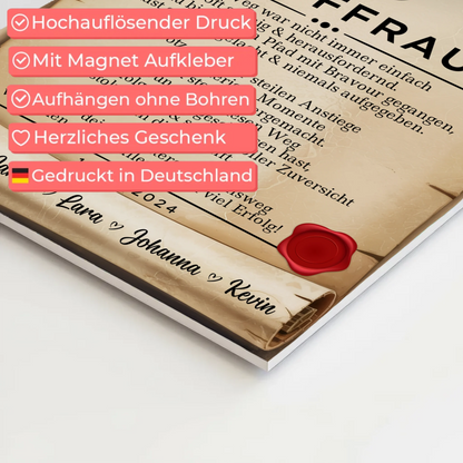 Geschenk Zum Abschluss Ausbildung Kauffrau Urkunde Fotoboard