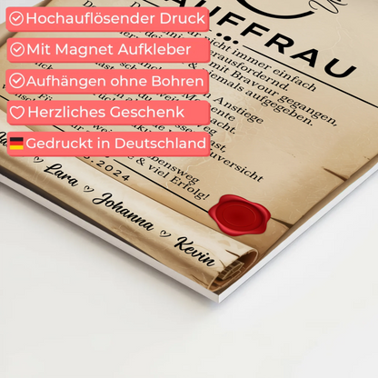 Geschenk Zum Abschluss Ausbildung Kauffrau Urkunde Fotoboard
