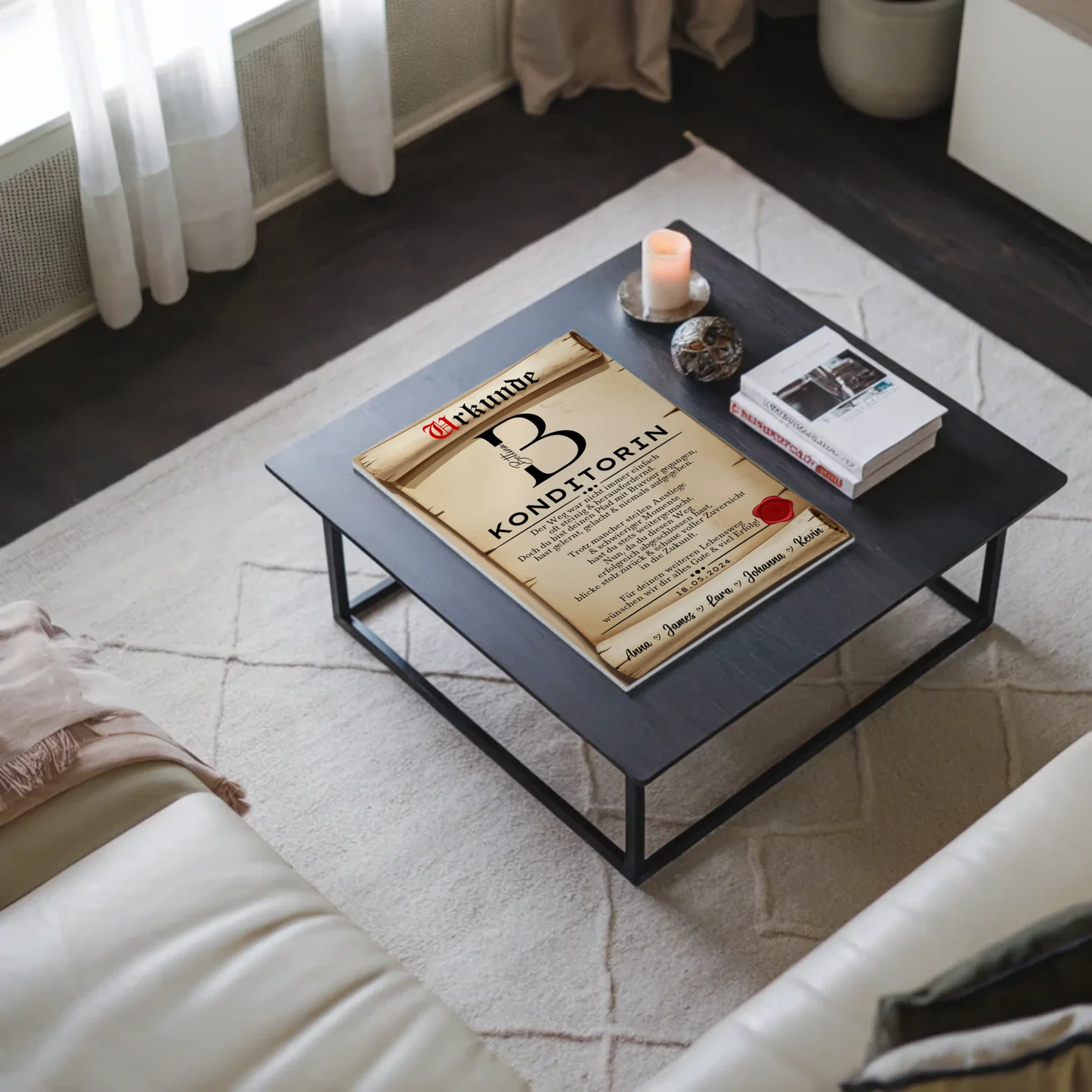 Ausbildungsabschluss Geschenk Konditorin Urkunde Magnet Wandbild Fotoboard