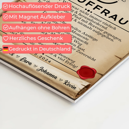 Geschenk Zum Abschluss Ausbildung Kauffrau Urkunde Fotoboard