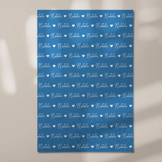 Baby Fotoboard mit Namen Magnet Wandbild Lichtblau 1