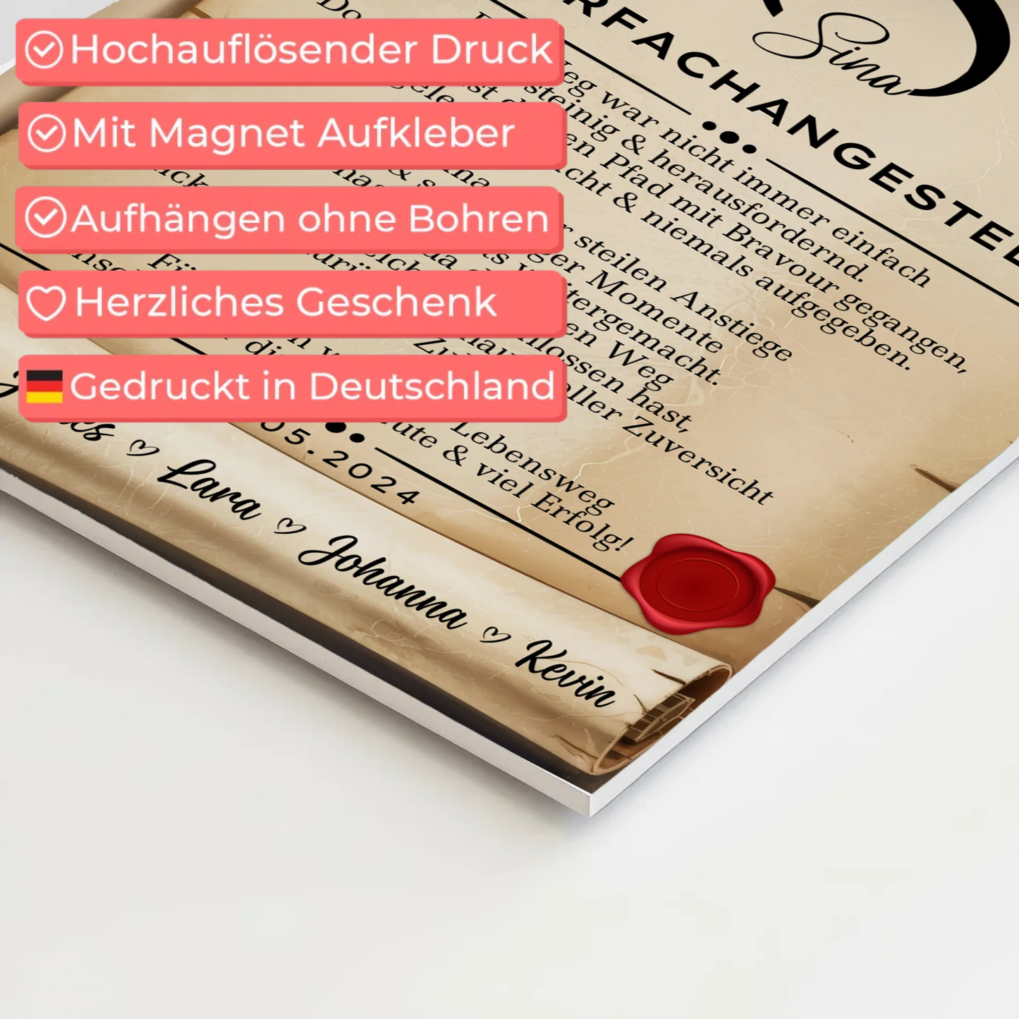 Geschenk Zum Abschluss Ausbildung Steuerfachangestellte Urkunde Magnet Fotoboard 4