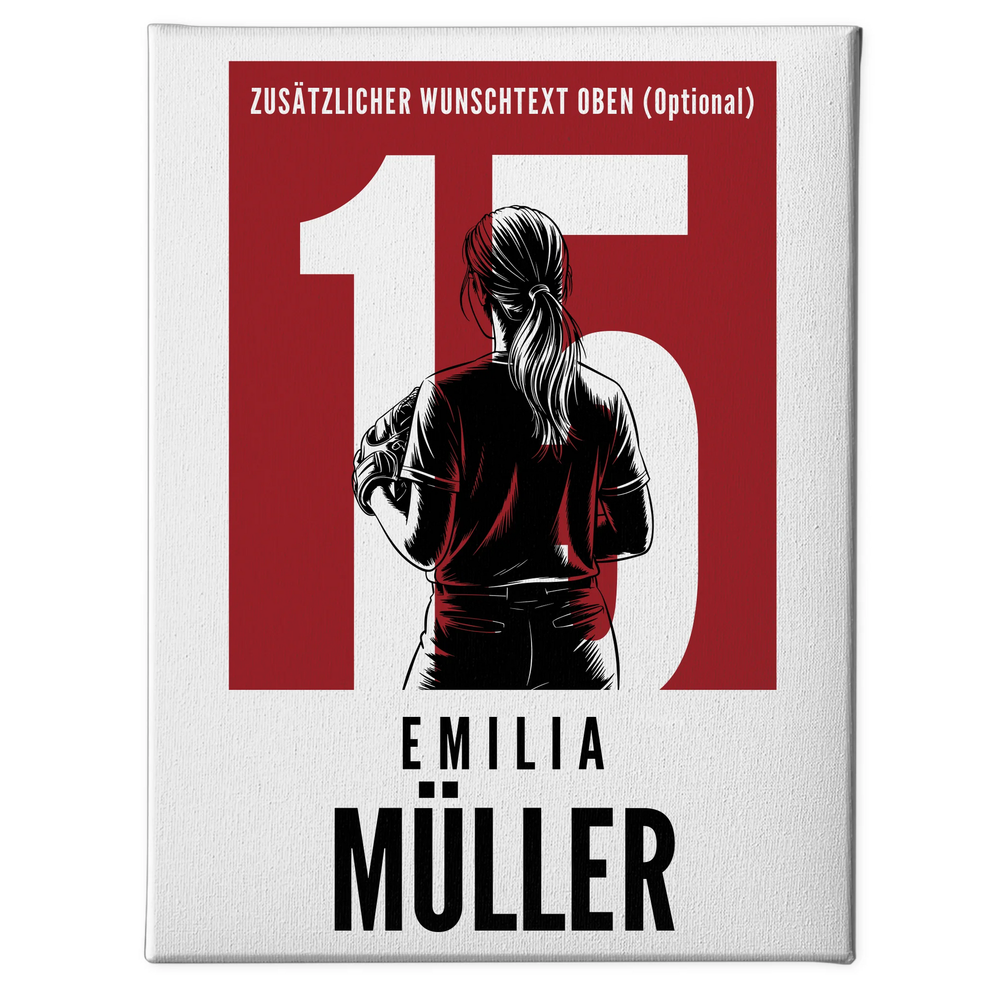 Leinwand Softball Softballspielerin Geschenk für Mädchen Turnier Urkunde 1