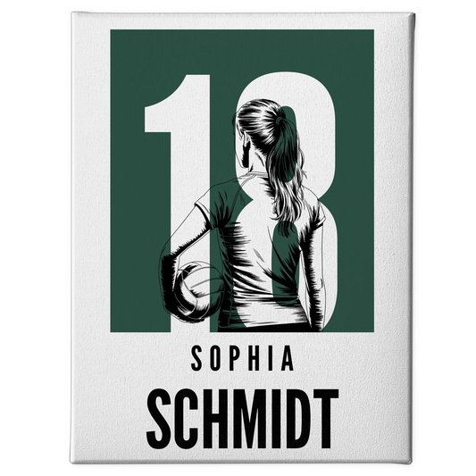 Personalisierte Leinwand Volleyball Volleyballerin Geschenk für Tocher Mama Tante Freundin 1