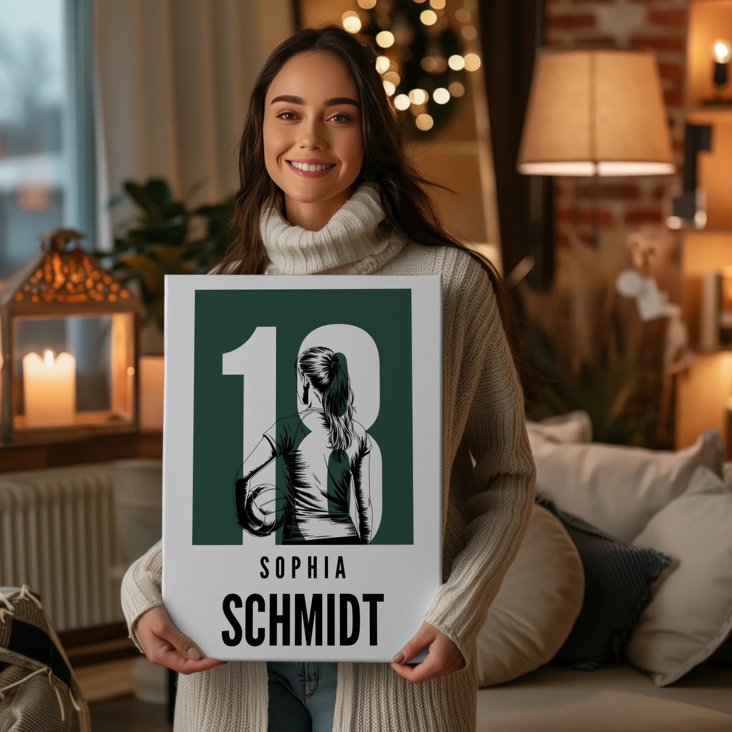 Personalisierte Leinwand Volleyball Volleyballerin Geschenk für Tocher Mama Tante Freundin 2