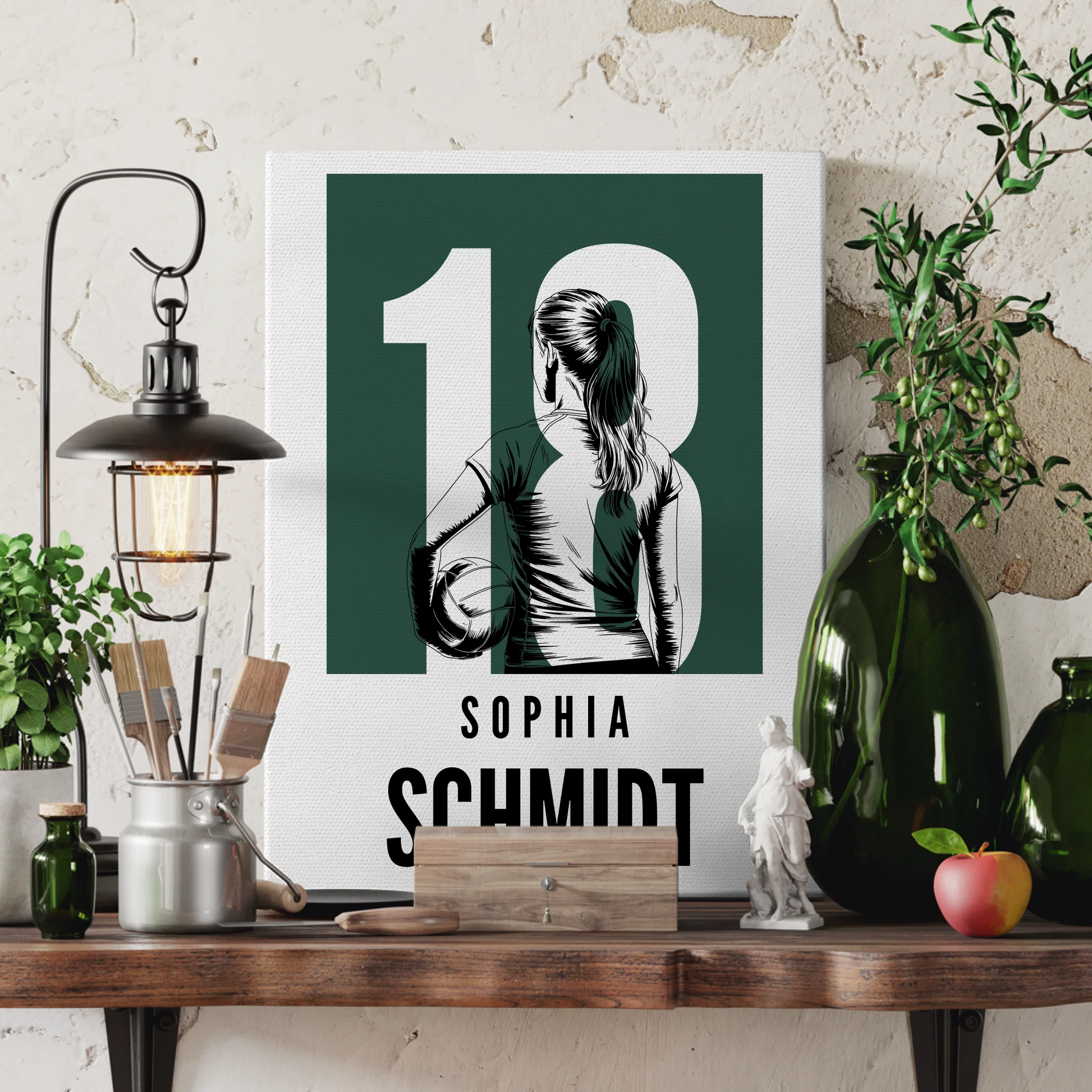 Personalisierte Leinwand Volleyball Volleyballerin Geschenk für Tocher Mama Tante Freundin 3