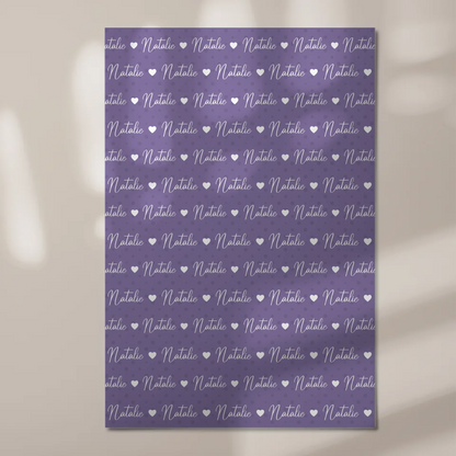 Baby Fotoboard mit Name Fotoboard Magnet Wandbild Perlviolett 1