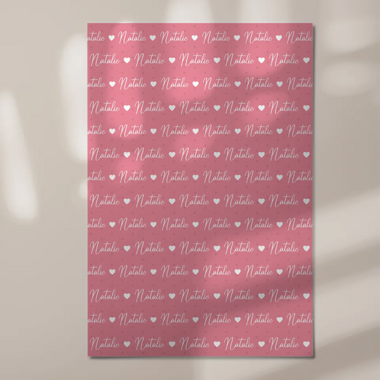 Fotoboard mit Namen Kinder Fotoboard Magnet Wandbild Hellrosa 1