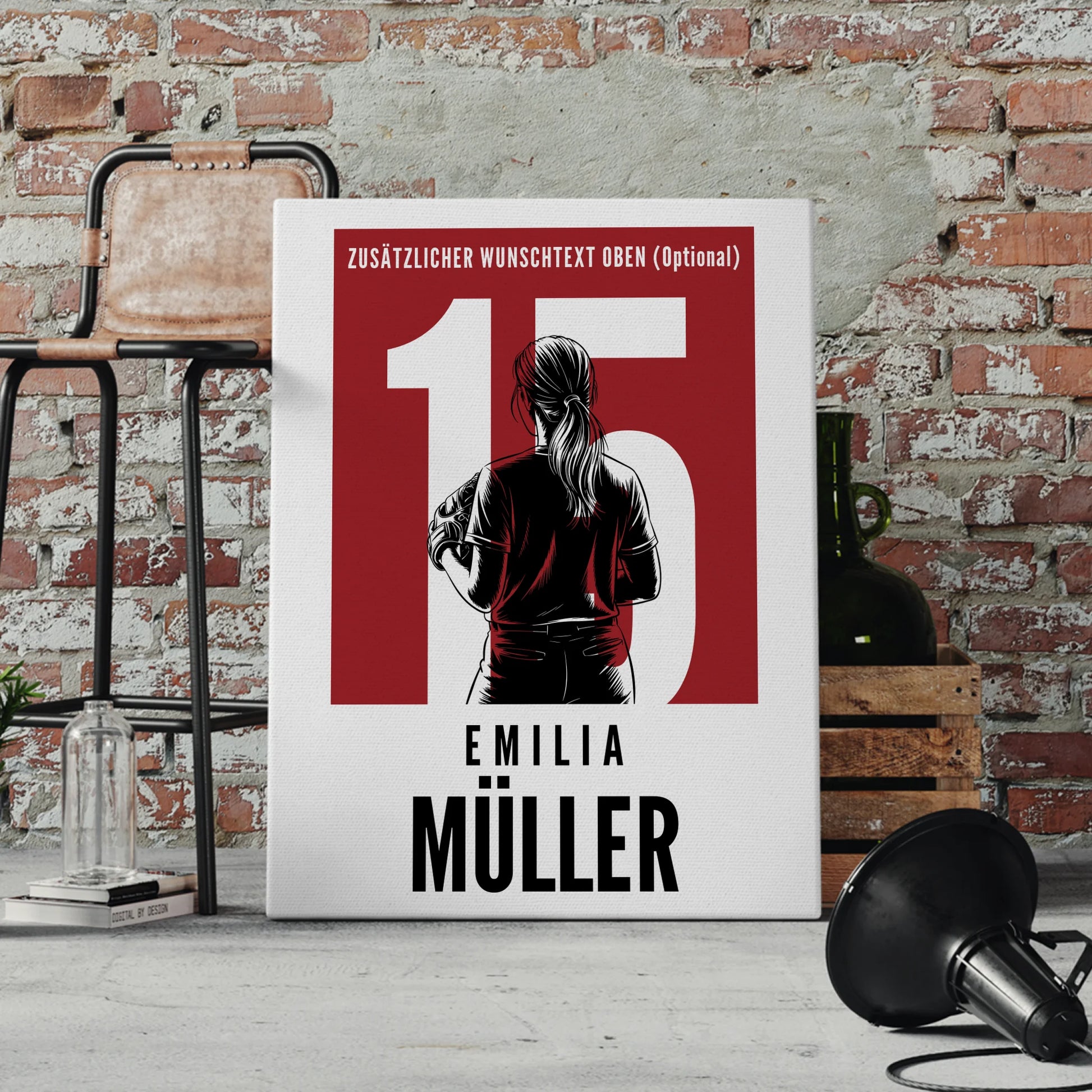 Leinwand Softball Softballspielerin Geschenk für Mädchen Turnier Urkunde 4