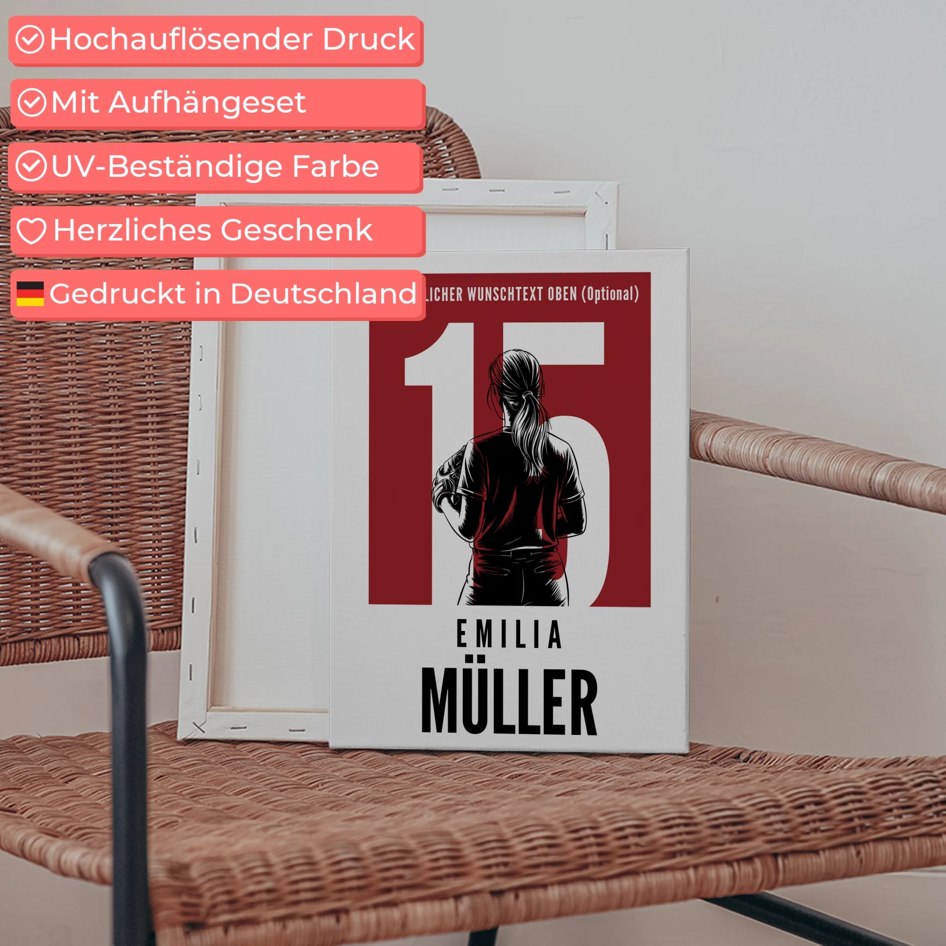 Leinwand Softball Softballspielerin Geschenk für Mädchen Turnier Urkunde 5