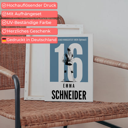 Leinwand Personalisiert Volleyball Volleyballerin Geschenk für Tocher Freundin 5